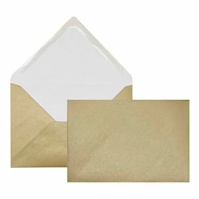 Image de Edition Seidel Lot de 100 enveloppes qualité supérieure Couleur or Format similaire à B6 12 x 17,5 cm 80 g/m² Doré