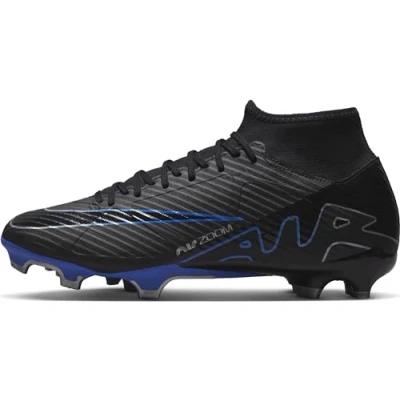Image de Nike Performance ZOOM Mercurial 9 Academy MG Chaussures de foot à crampons, Homme, Taille: 42.5, Black/chrome/hyper royal
