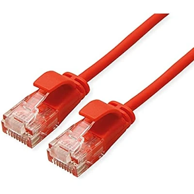Image de ROLINE Cordon Data Center UTP Cat.6A (Classe EA), LSOH, slim, rouge, 0,3 m