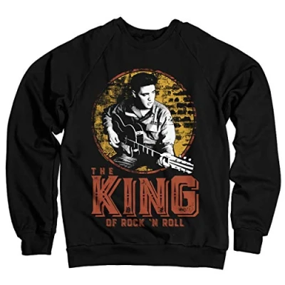 Image de ELVIS PRESLEY Officiellement sous Licence The King of Rock &#039;n Roll Sweatshirt (Noir) XX Large