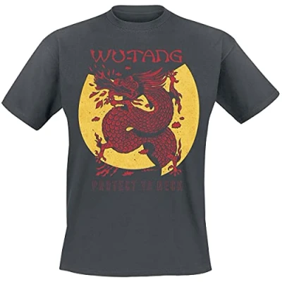 Image de Wu Tang Clan Inferno Homme T Shirt Manches Courtes Anthracite L, 100% Coton, Regular/Coupe Standard