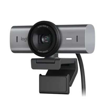 Image de Logitech MX Brio Webcam de Collaboration et Streaming 4K Ultra HD, 1080p à 60 IPS, 2 micros avec réduction Bruit, Show Mode, USB C, Cache pour Webcam, Microsoft Teams, Zoom, Google Meet, Graphite