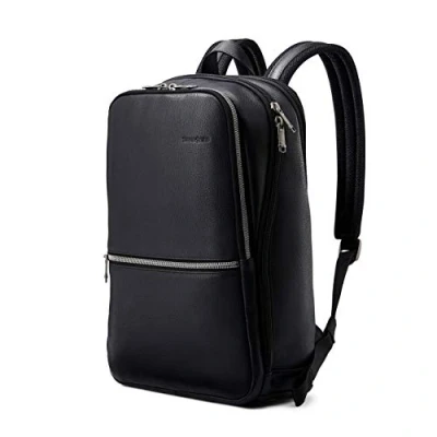 Image de Samsonite Sac à dos unisexe pour ordinateur portable 126036, Noir, Taille unique, fin en cuir classique