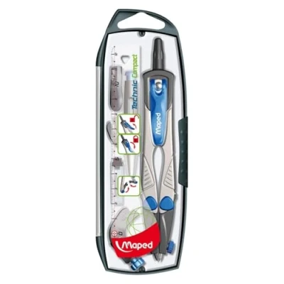 Image de Maped Coffret Compas Technic 5 pièces Mine + Bague Universelle Porte 0,5mm Taille mines Etui Branches Pliables et Blocage des 538705