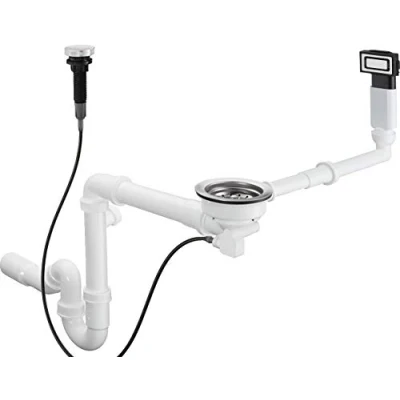 Image de hansgrohe Garniture de vidage automatique pour simple cuve, acier inoxydable, 43931800