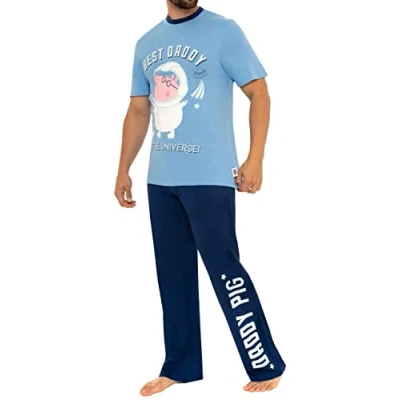 Image de Peppa Pig Pyjamas pour Hommes Daddy PJS Bleu Small