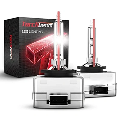 Image de Torchbeam Ampoules D3S Xénon HID, 35W 6000K Blanc,150% Distance d&#039;éclairage, de Rechange au Xénon, IP67, Durée Vie 5 Ans, Lot 2