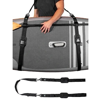 Image de Gradient Fitness Kayak Paddle Board Carrier (Noir)/Sangles de Planche Surf pour épaule Sangles Transport Mains Libres Planches à pagaie avec bandoulière rembourrée
