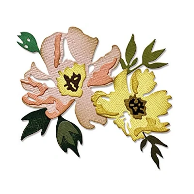 Image de Set de 7 matrices Thinlits Brushstroke Flowers #1 par Tim Holtz