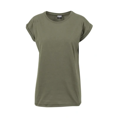 Image de Urban Classics Extended Shoulder Tshirt basique, Femme, Taille: Medium, Olive