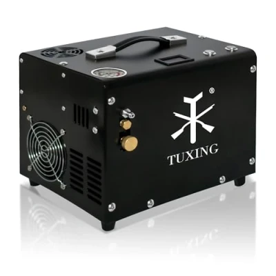 Image de TUXING PCP Compresseur d&#039;air 4500 psi Pompe à air haute pression pour paintball/réservoir de plongée 220 V/12 V (transformateur intégré)