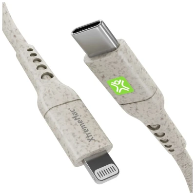 Image de XtremeMac USB C vers Lightning câble biodégradable, emballé FSC® EKO, 1 m, Charge Rapide iPhone 13/13 Pro Max 12/12 Max/12 Mini/11/11 Pro/SE 2020/XR/XS/X/8, AirPods, iPad, Blanc