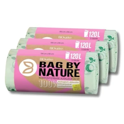 Image de sacs de 120L pour la poubelle bio 15 Made in Germany 100% compostables et biodégradables aussi en 240L