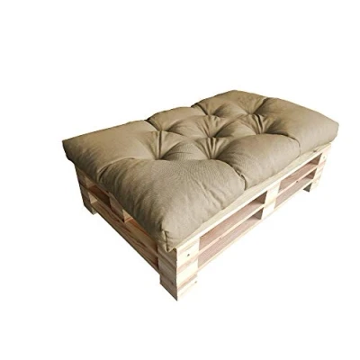Image de chilly pilley Coussin De Palette EU Flocons Mousse pour Meublespalette Dossier Canapé Siège Latéral Ensemble Coussins Nombreuses (Coussin D&#039;assise 120 x 80 Beige)