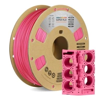 Image de OVERTURE Super PLA+ Filament 1,75 mm, Toughness Enhanced PLA Plus, Bobine 1 kg (2,2 lbs), Précision Dimensionnelle +/ 0,02 pour Imprimante 3D (Pink)