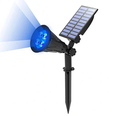 Image de T SUN Lampe Solaire Extérieur, Projecteur, Extérieur sans Fil Etanche IP65 Jardin avec Panneau 180 Réglable Spot pour Cour, Chemin, Allé.(Bleu)