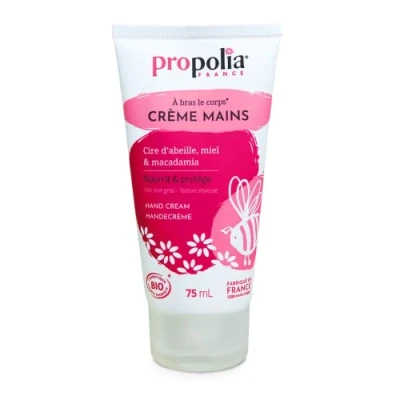 Image de PROPOLIA Bio Crème Mains Hydrate, répare, nourrit et protège Cire d’abeille, Miel, Macadamia Calendula Fabriquée en France 75 ml