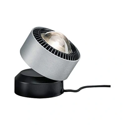 Image de Paulmann Aldan 79718 Lampe de table LED avec 1x chevet 3,5 Watt Dimmable en aluminium noir Blanc chaud 2700 K