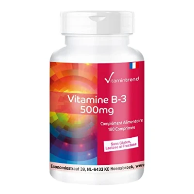 Image de Vitamine B3 500mg Boite de 180 comprimés ! POUR 6 MOIS Végan Nicotinamide Vitamintrend®