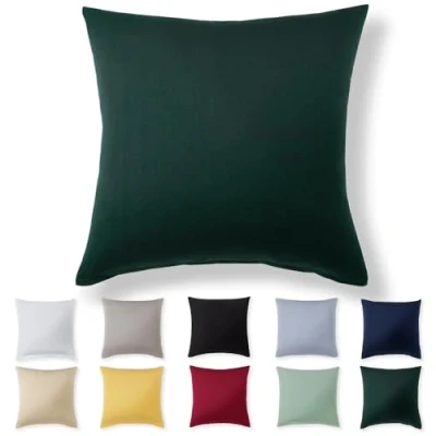 Image de Alreya Taie Oreiller 40x40 Coton Vert Forêt 100% Jersey Coton, Housse de Coussin cm, Taies d&#039;oreiller en avec Fermeture éclair 40 x cm