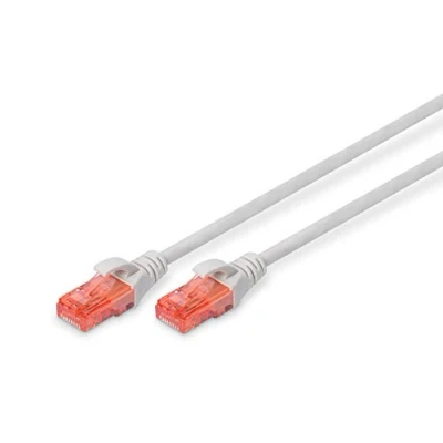 Image de DIGITUS Câble LAN Cat 6 3m RJ45 réseau UTP non blindé Compatible 6A &amp; 5e Gris
