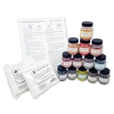 Image de Procion MX Lot de colorants colorants, comprend des pots 30,9 à 0,5 kg, un fixateur teinture pour cendres soude 0,9 une feuille d&#039;instructions (français non garanti), nuancier