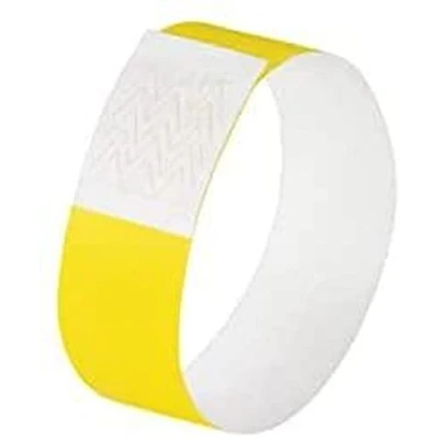 Image de SIGEL Eb213 120 Bracelets d&#039;Identification et de Contrôle Personnalisables, 25,5 X 2,5 cm, Jaune Fluo