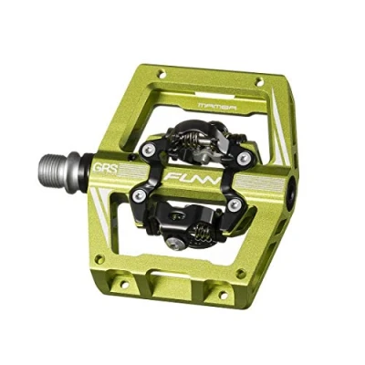 Image de Funn Mamba S Pédales VTT Clipless, Double Face Clip Plateforme Compacte VTT, Compatibles avec Les Cales SPD, de Vélo Axe CrMo 9/16 Pouces (Vert)