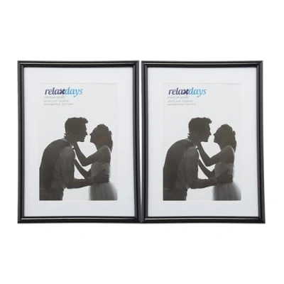 Image de relaxdays Cadres photo, lot de 2, 15x20 cm, passe partout 10x15 picture frame à poser ou suspendre, noir