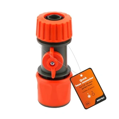 Image de MIVOS Raccord de Tuyau avec Valve Régulation pour d&#039;Arrosage 1/2&quot; (13 mm) Connecteur Rapide Arrêt d&#039;Eau un Changement Facile des Appareils d&#039;Irrigation Made in EU