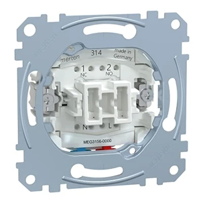 Image de Merten 1563669 MEG3156 0000 Insert pour interrupteur à bascule 10 A AC 250 V Supports de fixation Fabriqué en Allemagne