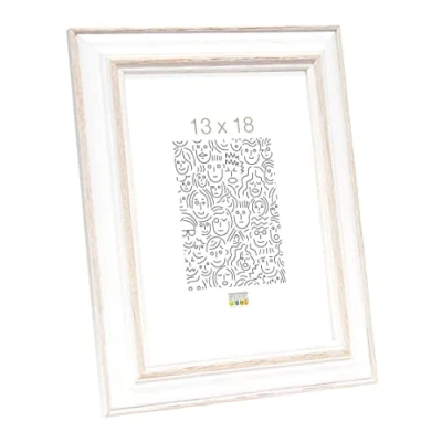 Image de Deknudt Frames S221H1 Basic Cadre Photo Bois Blanc/Beige 13 x 18