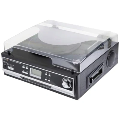 Image de Technaxx Bluetooth 2.0 Convertisseur de Disque Vinyle et cassette TX 22+ avec lecteur intégré haut parleurs stéréo MP3/WMA, 3 vitesses, AUX IN, stockage direct sur carte USB/SD