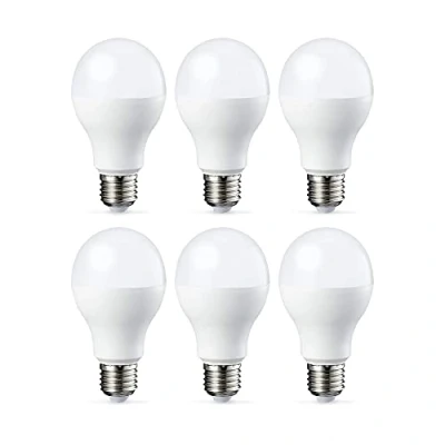 Image de Amazon Basics Lot de 6 ampoules LED Culot Edison à vis E27 14 W (équivalent 100 W) Blanc froid Intensité non variable