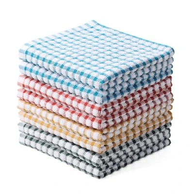 Image de Oeleky Lot de 8 torchons Cuisine 100% Coton pour Laver la Vaisselle, 30,5 x cm, absorbants à séchage Rapide