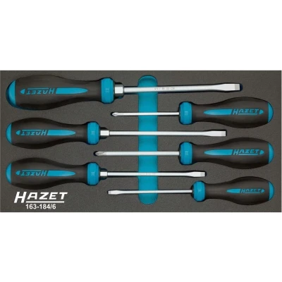 Image de HAZET 163 184/6 Kit de tournevis 6 Module d&#039;outil (mousse calage PU) HEXAnamic , Safety Insert System