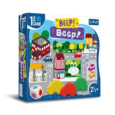 Image de Trefl Beep ! !, Le Premier jeu de plateau pour les plus jeunes, voitures en bois, grands éléments, tout petits, apprendre jouant