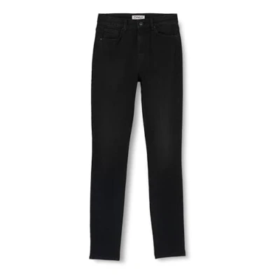Image de ONLY Onldruna Hw Skinny DNM Pimbox Pantalon en Jean, Noir, 28W / 32L Femmes