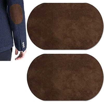 Image de coude ovale daim tissu Appliques 2 pièces/ensemble fer et coudre sur les patchs de genou vêtements accessoires