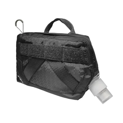 Image de Kurgo Gourde de Voyage pour Chien, sans BPA, Réutilisable, Bouteille d&#039;eau Voyage, Accessoire Harnais Compatible Molle Personnalisable, Rangement Inclus, Peut contenir 350 ML, Noir