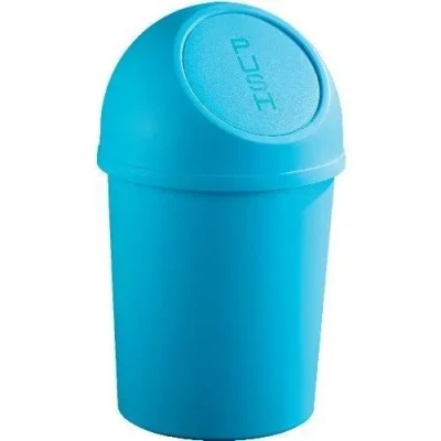 Image de Poubelle à clapet Push, 6 litres, bleu