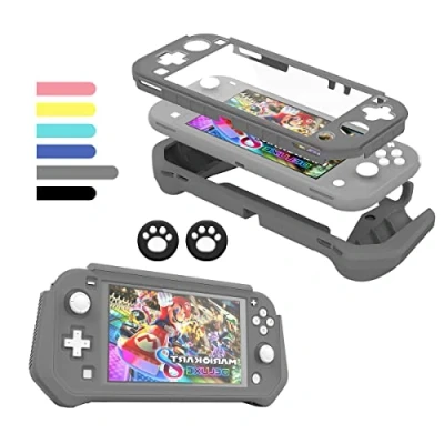 Image de FIWWAT Coque Switch Lite, Housse de Protection pour Nintendo Lite avec écran PC intégré + 2 Capuchons Le Pouce, Gris