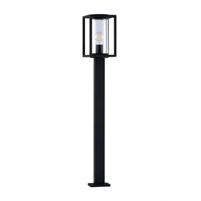 Image de Lucande luminaire extérieur Ferda à intensité variable (Moderne) en Noir Aluminium (1 lampe,à E27), borne lumineuse, pour socle