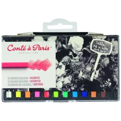 Image de CONTE A PARIS CARRES COULEUR BOITE PLASTIQUE X12 ASSORTIS CROCHET