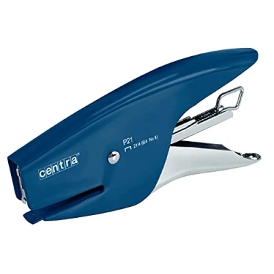 Image de Esselte Centra Agrafeuse à Pince P21, Compatible avec Points 21/4 mm, Bleu, 626152