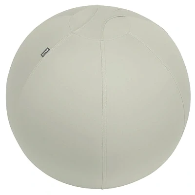 Image de Leitz Siège Ballon Ergonomique pour Bureau, 65 cm de Diamètre, avec Housse en Tissu / Balle d&#039;Assise Pompe à Air Manuelle 2 Bouchons, Gamme Ergo, Gris Clair, 65420085