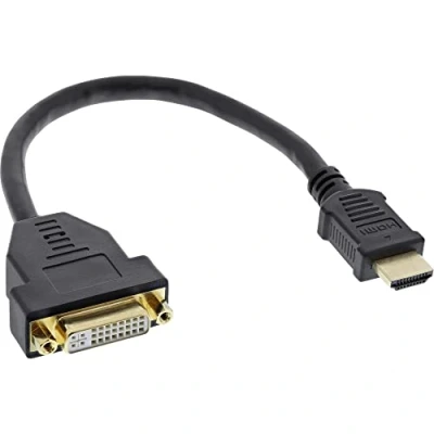Image de Câble HDMI DVI InLine®, Mâle vers Femelle, 0,2m