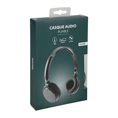 Image de itense Casque Audio Filaire avec Prise Jack de 3.5mm Matériel: Abs Diamètre du Haut Parleur: Ø30mm Impédance: 32 Ω Sensibilité: 106 DB Longueur câble: 1.1 m Ajustable &amp; Pliable