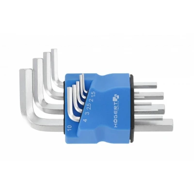 Image de Hogert Technik HT1W820 Ensemble de tournevis coudés 1.5, 2, 2.5, 3, 4, 5, 6, 8, 10.0 Acier d&#039;outil 9