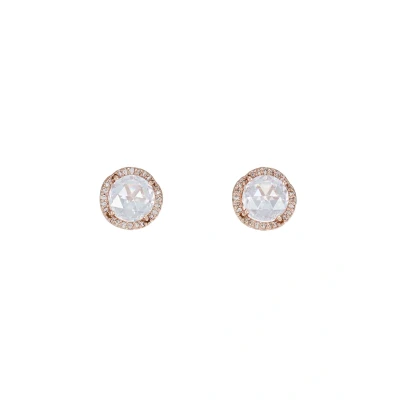 Image de kate spade new york PAVE Round Large Studs Boucles d&#039;oreilles Clear/rose goldcoloured, Femme, Taille: One Size, gold coloured